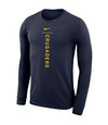 Nike Dri-Fit Long Sleeve T-Shirt in White, Navy and Gold