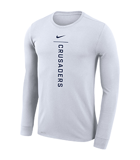 Nike Dri-Fit Long Sleeve T-Shirt in White, Navy and Gold